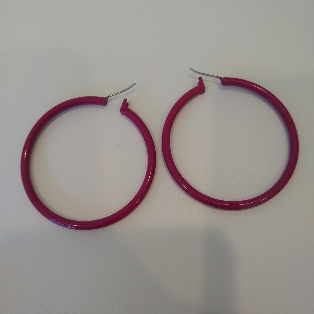 Dark Dusty Rose Hoop Earrings